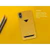 Custodia con porta carte VixFox per iPhone XR, giallo senape, custodia protettiva slim con porta carte