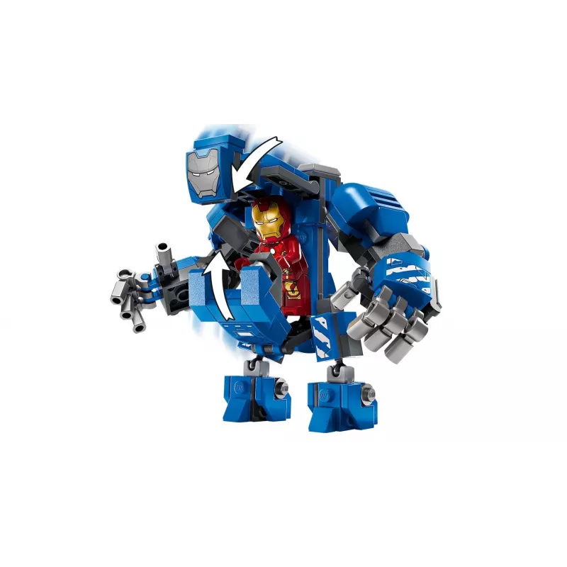 LEGO Marvel Iron Man Laboratorio Armeria 76315 set di gioco – 384 pezzi, 5 minifigure, area espositiva