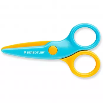 Forbici Staedtler Noris Junior taglio dritto blu giallo 100 mm