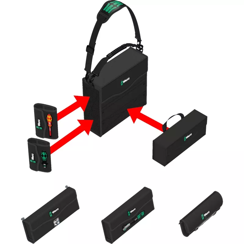 Borsa portautensili Wera Wera 2go 2 nero verde