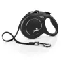 Flexi New Classic L guinzaglio retrattile per cani, nastro, 5 m, fino a 50 kg, nero