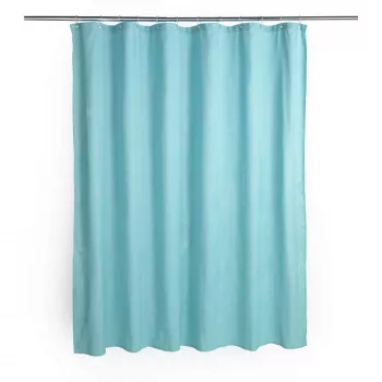 Tenda doccia Beldray LA035655FAS design waffle blu, tenda doccia in tessuto 180x180 cm