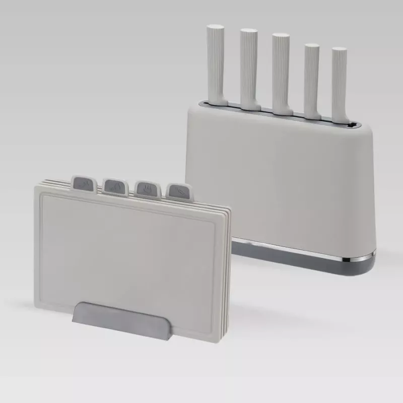 Maestro MR-1412-GREY set di coltelli con ceppo e set di taglieri, grigio
