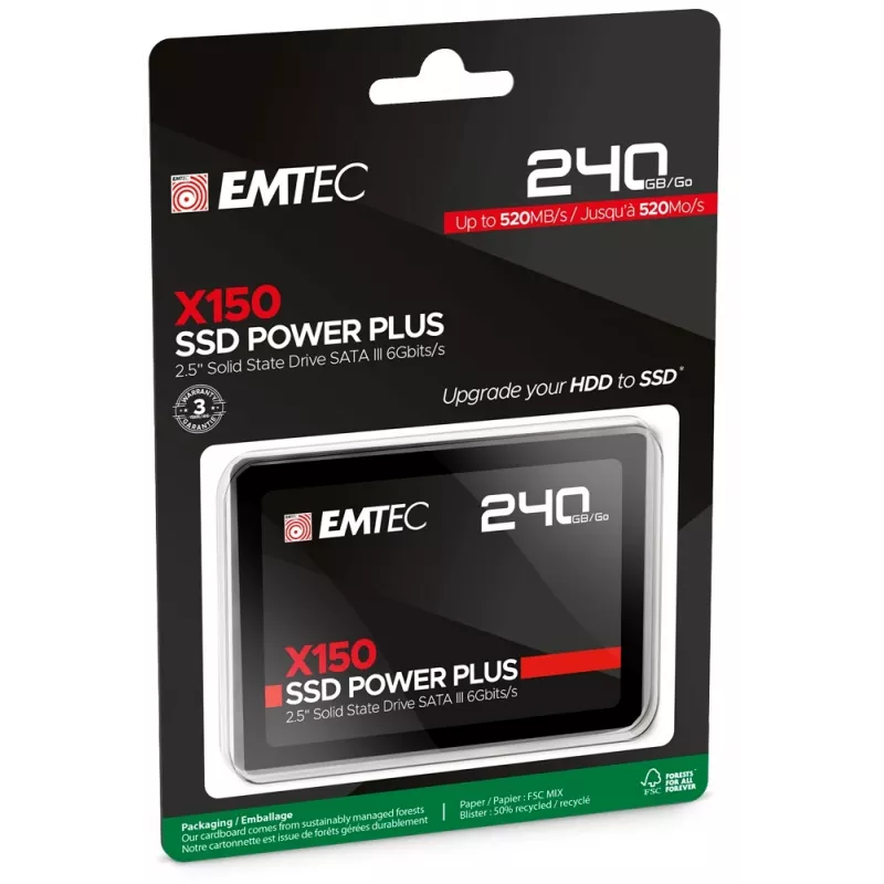 SSD Emtec 240 GB 2,5 pollici SATA X150 ECSSD240GX150