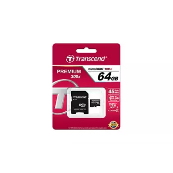 Memoria flash Transcend 64GB MicroSDXC Classe 10 con adattatore
