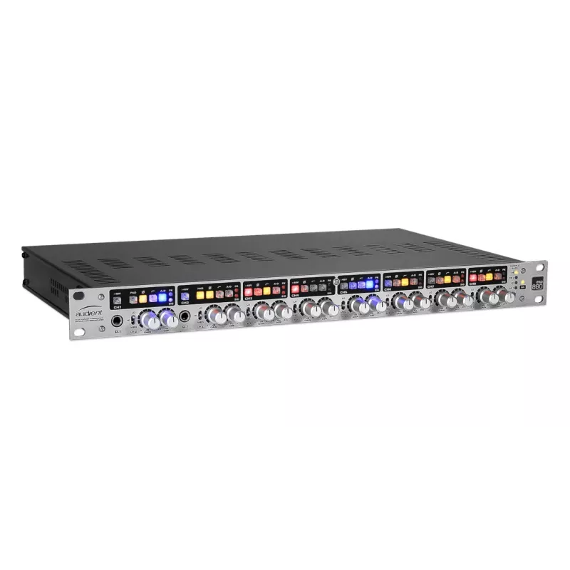 Preamplificatore microfonico a 8 canali Audient ASP880 24-bit 96 kHz, montabile a rack