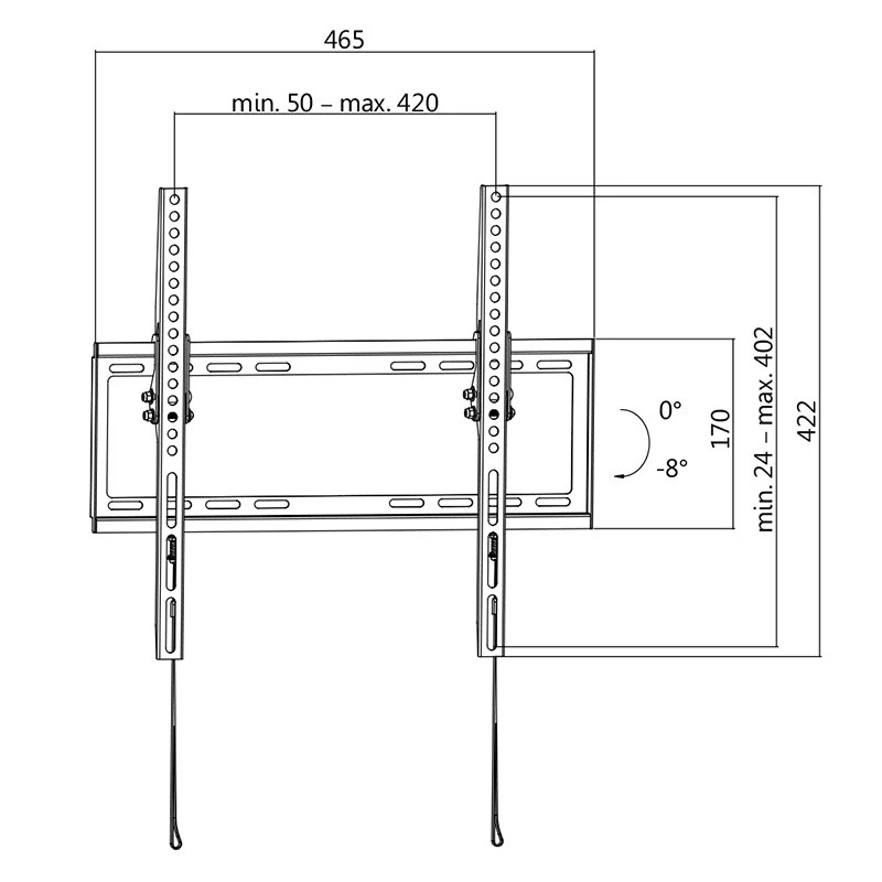 Supporto/stand TV LogiLink BP0010 139,7 cm (55 pollici) nero