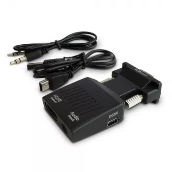 Convertitore VGA-HDMI SAVIO CL-145, audio, Full HD, nero
