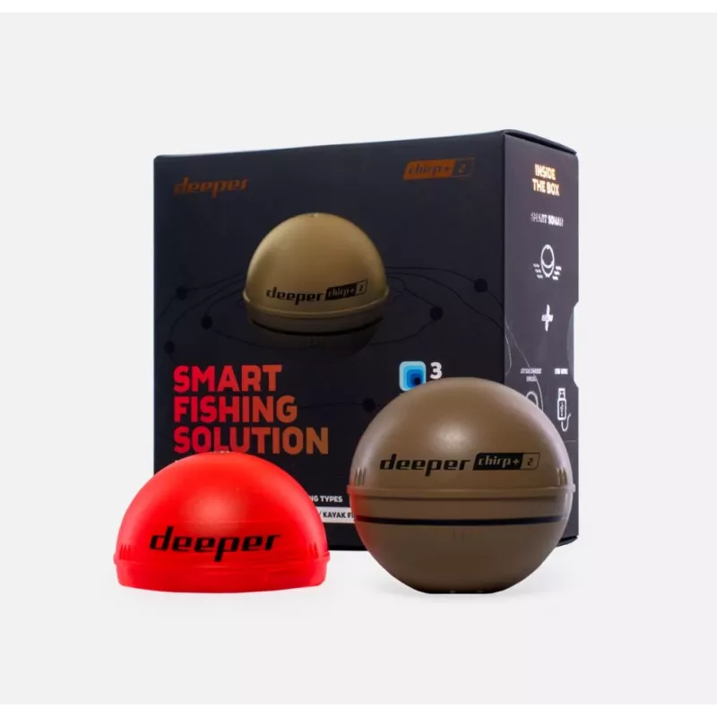 Ecoscandaglio portatile Deeper CHIRP+ 2 (100 m, 675 kHz, cono 47°, Wi‑Fi, GPS, color sabbia)