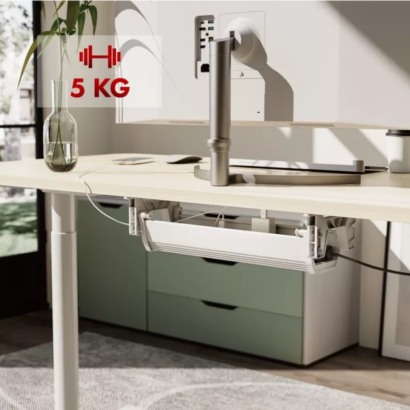 Organizer per cavi e ciabatte sottoscrivania Maclean, carico max. 5 kg, bianco, MC-106 W
