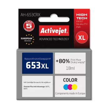 Activejet AH-653CRX inchiostro (sostituto per HP 652 F6V24AE; Premium; 320 pagine; colore)