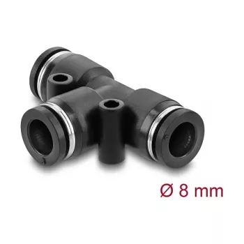 DeLOCK 60749 raccordo pneumatico a T 8 mm con due fori di montaggio