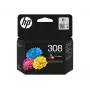 Cartuccia d'inchiostro originale HP 308, 3 colori, resa standard, ciano, magenta, giallo, inchiostro a colorante, 1 pezzo, 120 pagine, confezione combinata