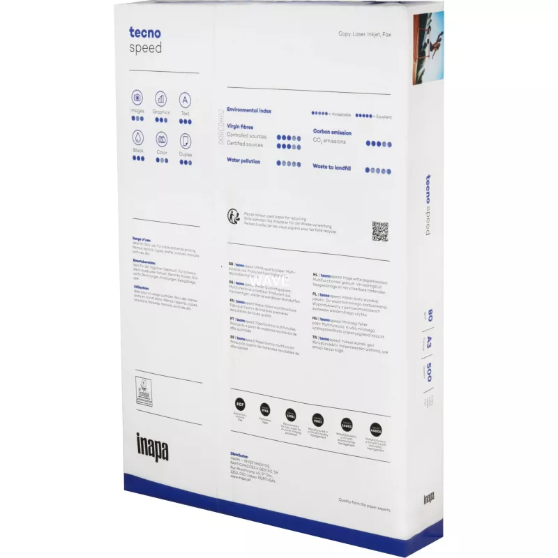 Carta per stampa A3 inapa-tecno Tecno Speed 500 fogli bianco