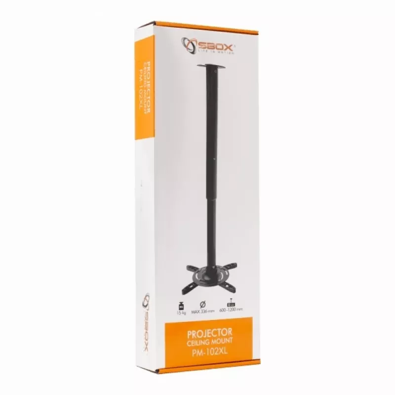 Sbox supporto a soffitto per proiettore max336mm 15kg PM-102XL