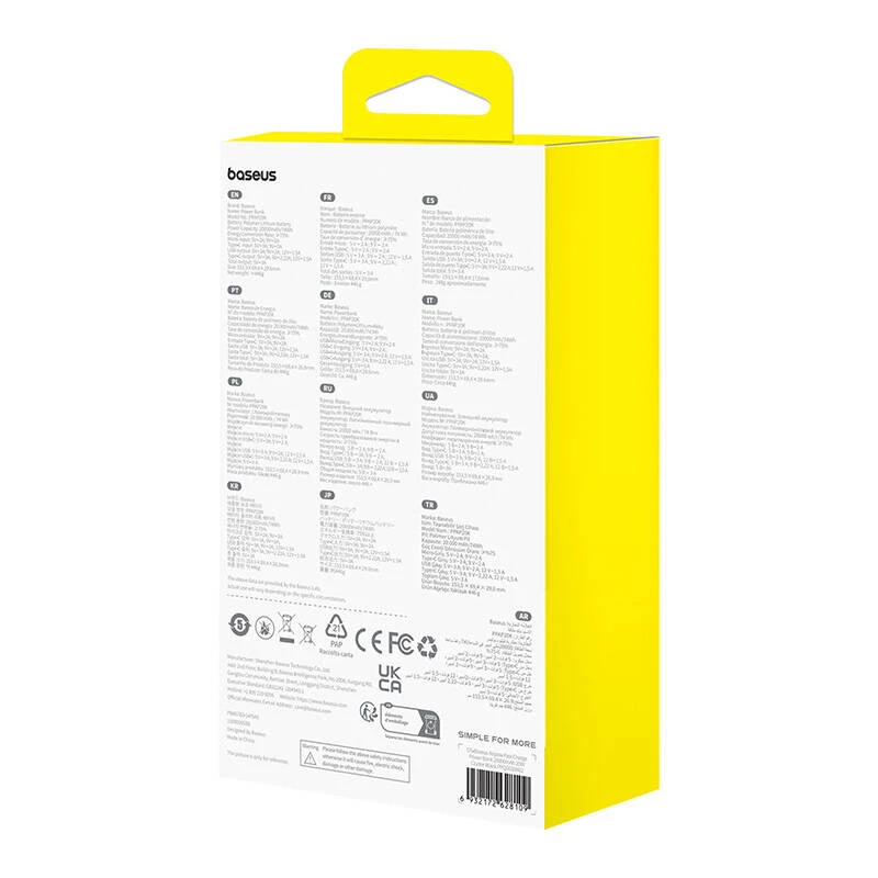 Baseus Airpow Powerbank in litio-polimero 20000 mAh 20 W nero