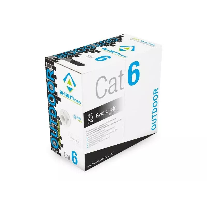 Alantec KIU6OUTS305 U/UTP Cat6 cavo di rete, 305 m, 4x2x23 AWG, PE, da esterno, a secco