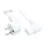 Cavo di alimentazione connettore Schuko tipo E+F (CEE 7/7, angolato) a C13 (angolato a destra), bianco, 0,75 mm², 1,8 m, Good Connections® (P0131-W018)