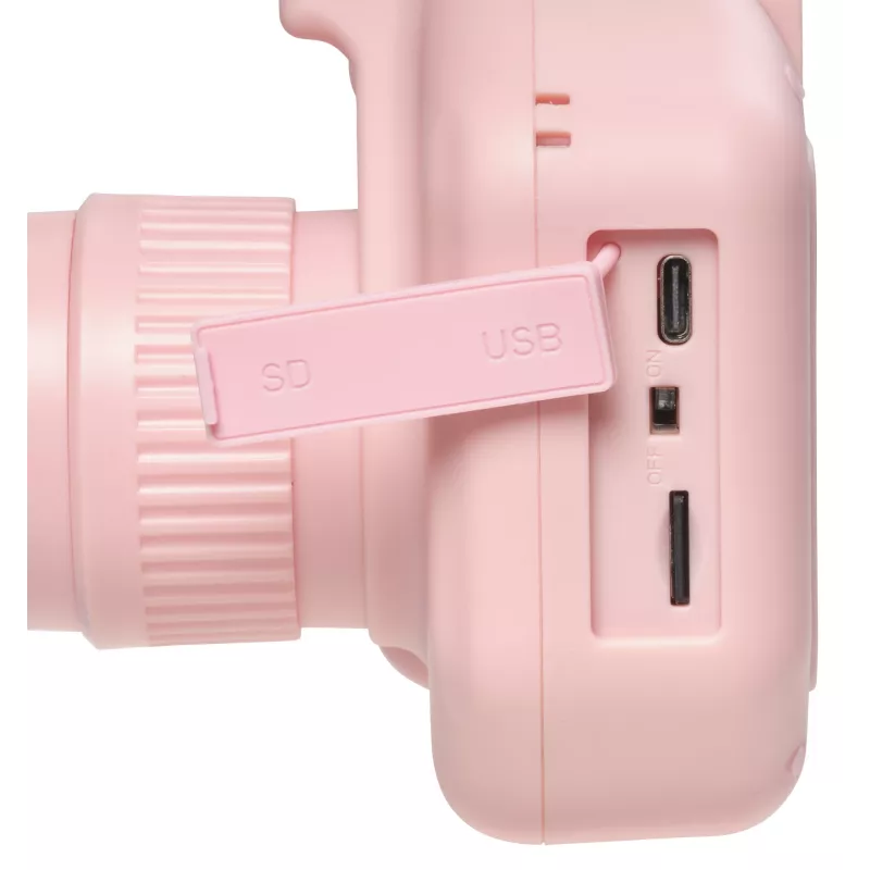 Denver KPC-1370P fotocamera digitale per bambini con stampante termica, LCD da 2,8 pollici, 48 MP, video 1440p, rosa