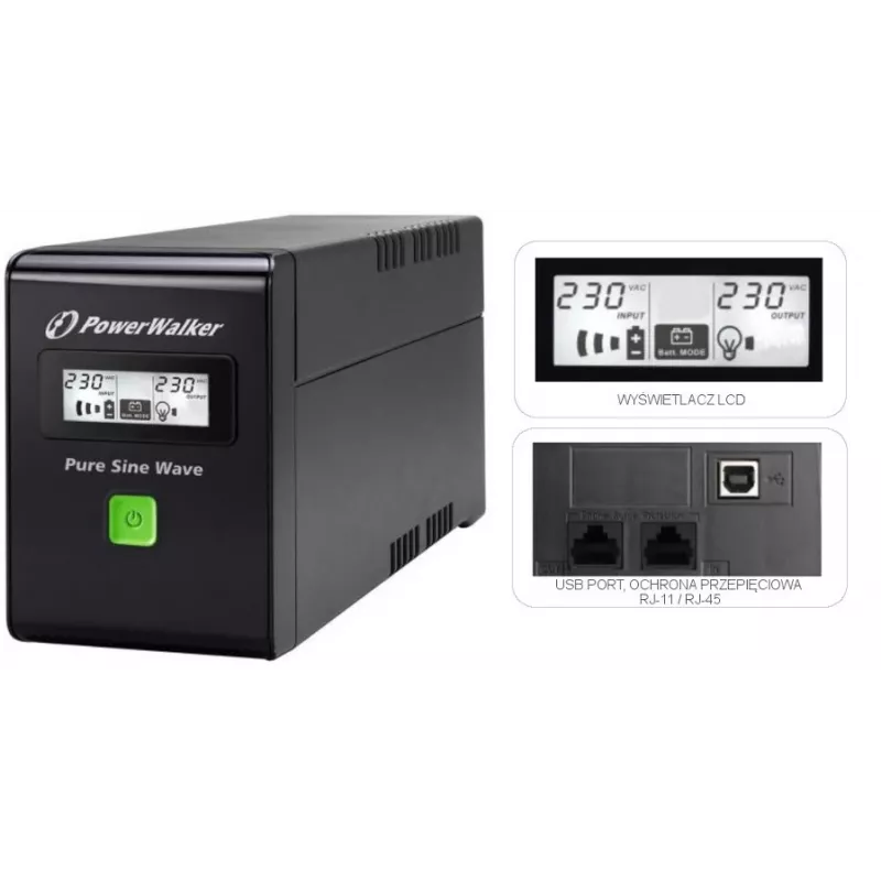 PowerWalker VI 600 SW FR UPS 600 VA 2 uscite AC Line-Interactive (VI 600 SW FR)
