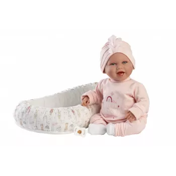 Bambola neonato Llorens Mimi Baby 42 cm — viso realistico, ride, corpo morbido