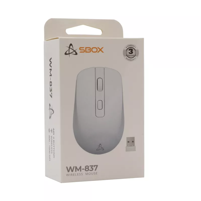 Mouse SBOX WM-837 bianco USB Type-A