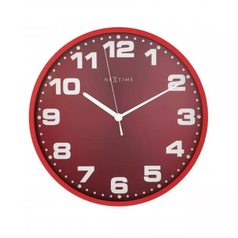 NeXtime orologio 3053ro Dash Red, Ø35 cm, da parete, rosso/argento