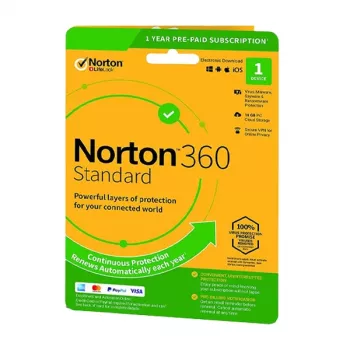 Norton 360 Standard | 1 dispositivo | 1 anno | 10 GB di spazio cloud | EU | NON SUB |