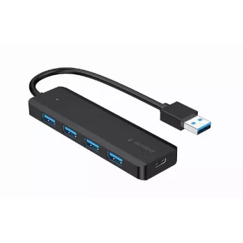 Hub USB Gembird 4 porte USB 3.1 (Gen 1) — 4 porte, USB 3.2 Gen 1 Type-A, 5V/2.1A, 109×30×10 mm, nero