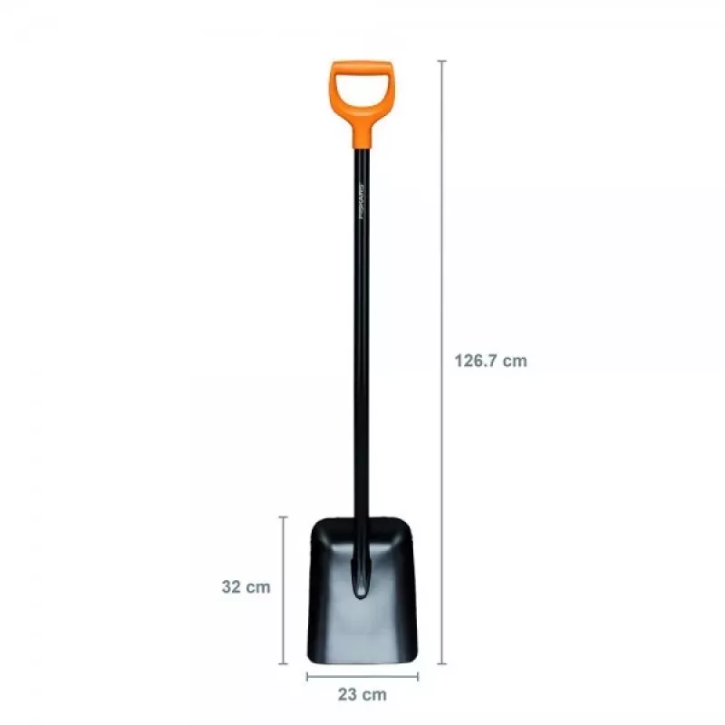 Fiskars Solid pala in metallo con manico a D