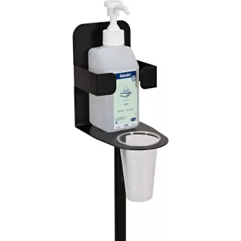 Supporto disinfettante EUROLITE 80703005 nero — supporto autoportante per dispenser gel disinfettante mani, nero