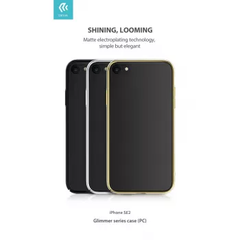 Custodia protettiva Devia Glimmer Series per iPhone SE2, oro, retro rigido in PC