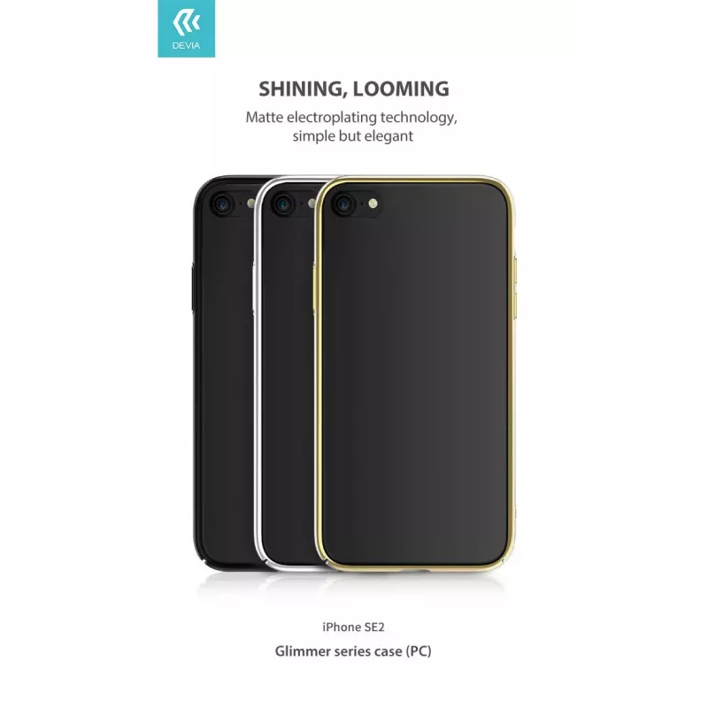 Custodia protettiva Devia Glimmer Series per iPhone SE2, oro, retro rigido in PC