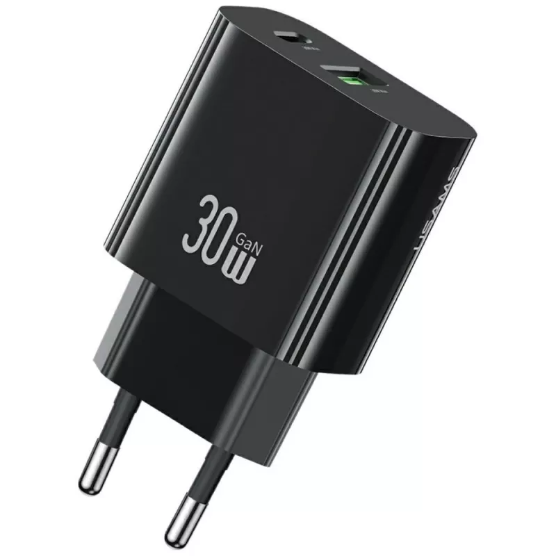 Caricabatterie USAMS USA001631 30W con 1x USB-C e 1x USB-A ricarica rapida