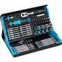 Set di chiavi a bussola e punte Hazet 2200SC-32 — 59 pezzi, cricchetto reversibile 1/4 pollice, nero/blu
