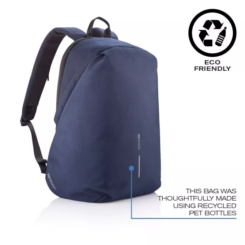 Zaino per il tempo libero XDDESIGN Bobby Soft con scomparto laptop 15,6 inch, 16 l, blu navy, PET