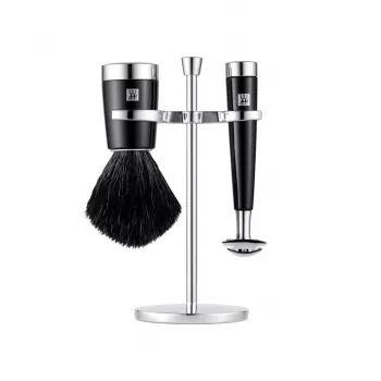 ZWILLING CLASSIC set da barba 3 pezzi con rasoio a mano libera, pennello e supporto