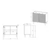 Comò Cama Meble ONDA 2D 98x45x85 cm, nero, struttura in truciolare