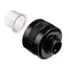 Raccordo Alphacool 17473 — ottone 23 mm altezza, 26 mm diametro, nero