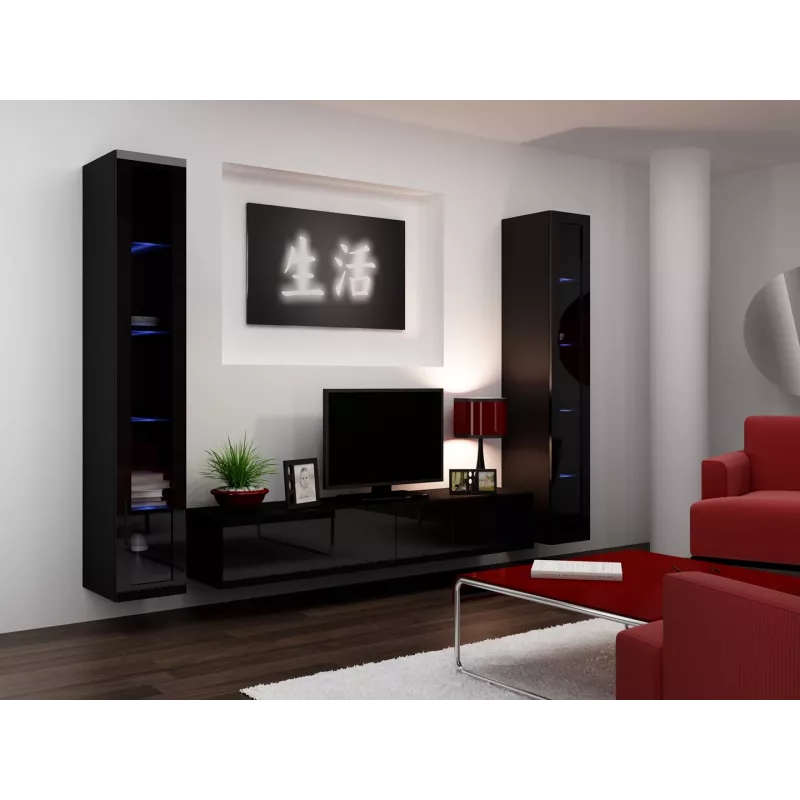 Vetrina Cama VIGO '180' 180/40/30 nero/nero lucido