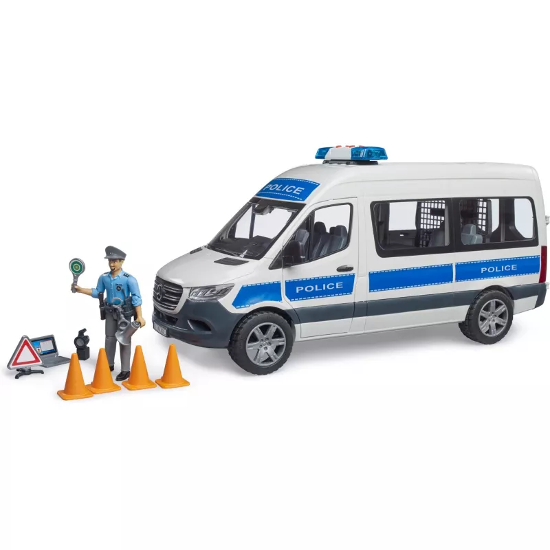 Mercedes-Benz Polizei Sprinter set con figura e modulo luci/suoni
