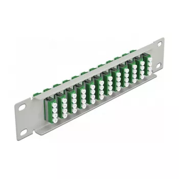 Patch panel fibra ottica DeLOCK 10 pollici 12 porte LC quad verde 1U grigio
