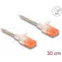 Cavo di rete DeLOCK RJ45 Cat.6A U/UTP sottile 0,3 m trasparente