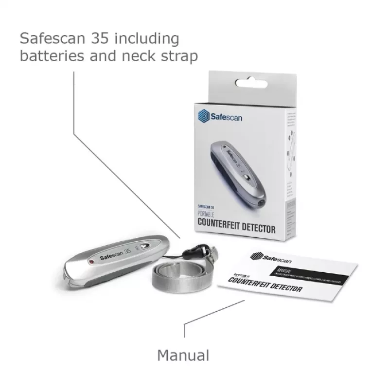 Safescan 35 rilevatore portatile di banconote false, UV / magnetico / filo di sicurezza
