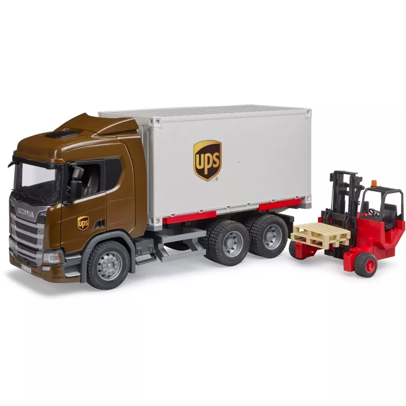Camion logistico Scania Super 560R UPS con muletto