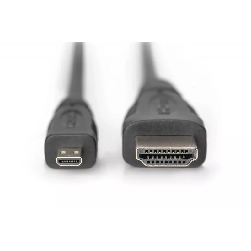 Digitus ASSMANN - Cavo HDMI con Ethernet - 19 pin micro HDMI Type D maschio a HDMI maschio - 1 m - tripla schermatura - nero (AK-330115-010-S)