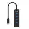 Hub USB Unitek uHUB Q4 – hub 4 porte USB 3.2 Gen 1 (Type-A), host USB-C, 5 Gbit/s, 10 W, nero