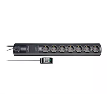 brennenstuhl Primera-Tec Comfort Switch Plus - protezione da sovratensione - corrente alternata 250 V - 3500 Watt - prese di uscita: 7 - 2,0m - Germania - nero