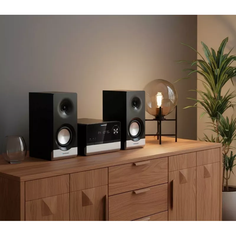 Microsistema audio per la casa BLAUPUNKT MS40.2BT — 2×50 W RMS, Bluetooth, CD, USB, HDMI ARC, ingresso ottico, display LED (nero)