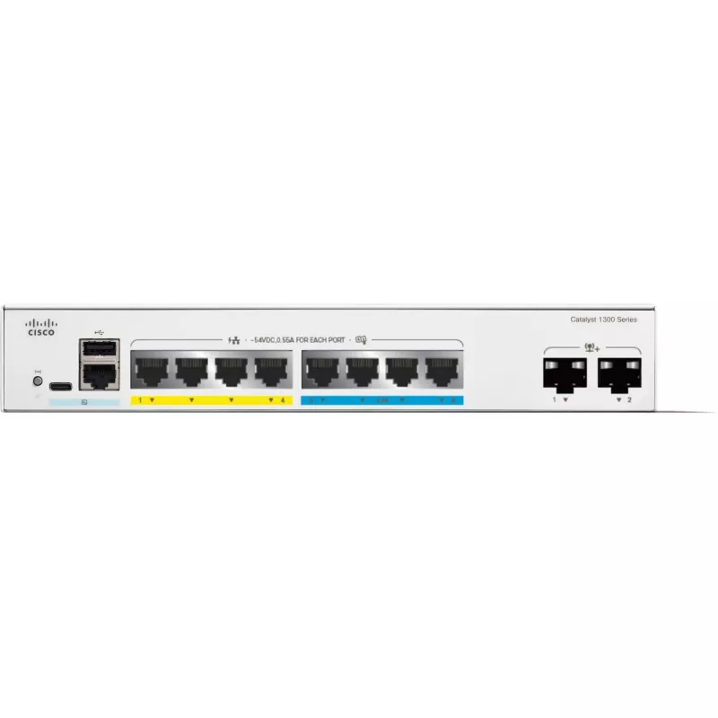 Switch managed Cisco Catalyst C1300-8MGP-2X L2/L3 Gigabit Ethernet PoE